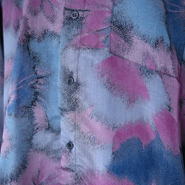 ennui dark coloring gloss fabric XXL loose shirt（made in italy）