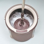 アズマ工業(Azuma Industrial) トルネード丸型セット 回転モップ 一層式洗浄バケツ フローリング掃除 タイル掃除 床掃除 拭き幅約26cm モップ全長約108~130cm TSM545