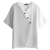 バイカラー ストライプ切替 Tシャツ  30222