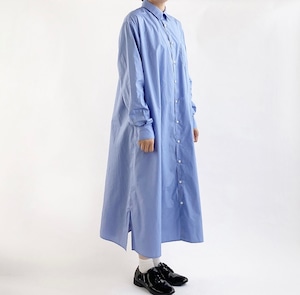 【HARVESTY】 SHIRTS ROBE BROAD CLOTH (BLUE) シャツ ワンピース  日本製 ハーベスティ