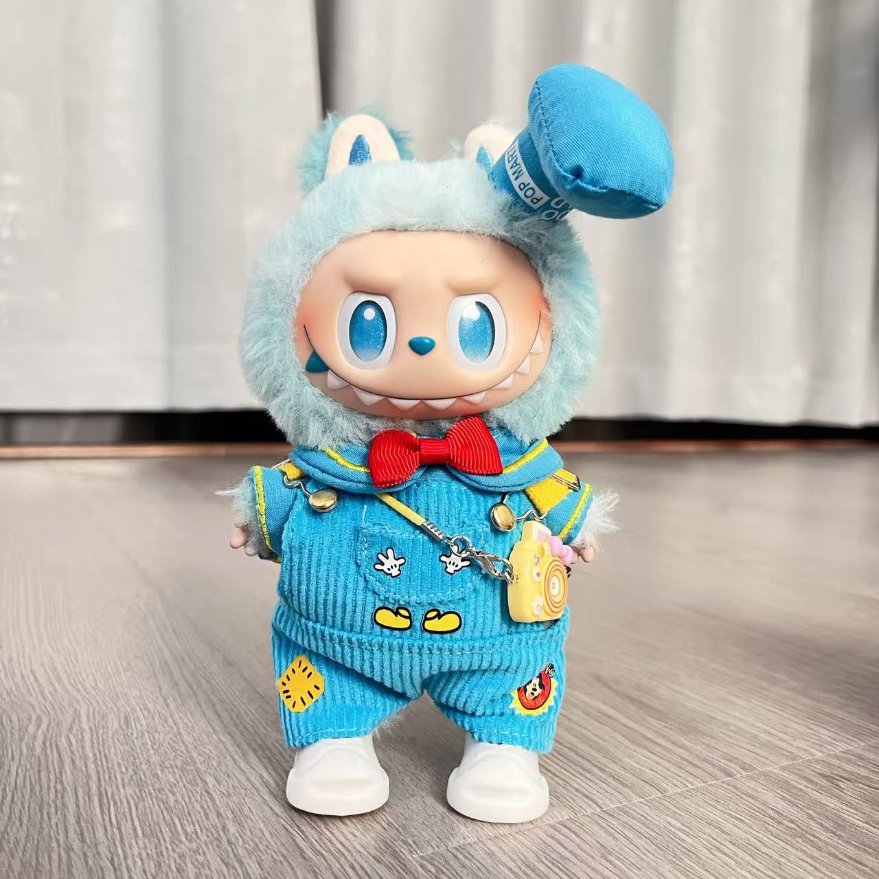 Labubu 1-3世代対応 かわいい マリン風 オールインワン+トップス+帽子+