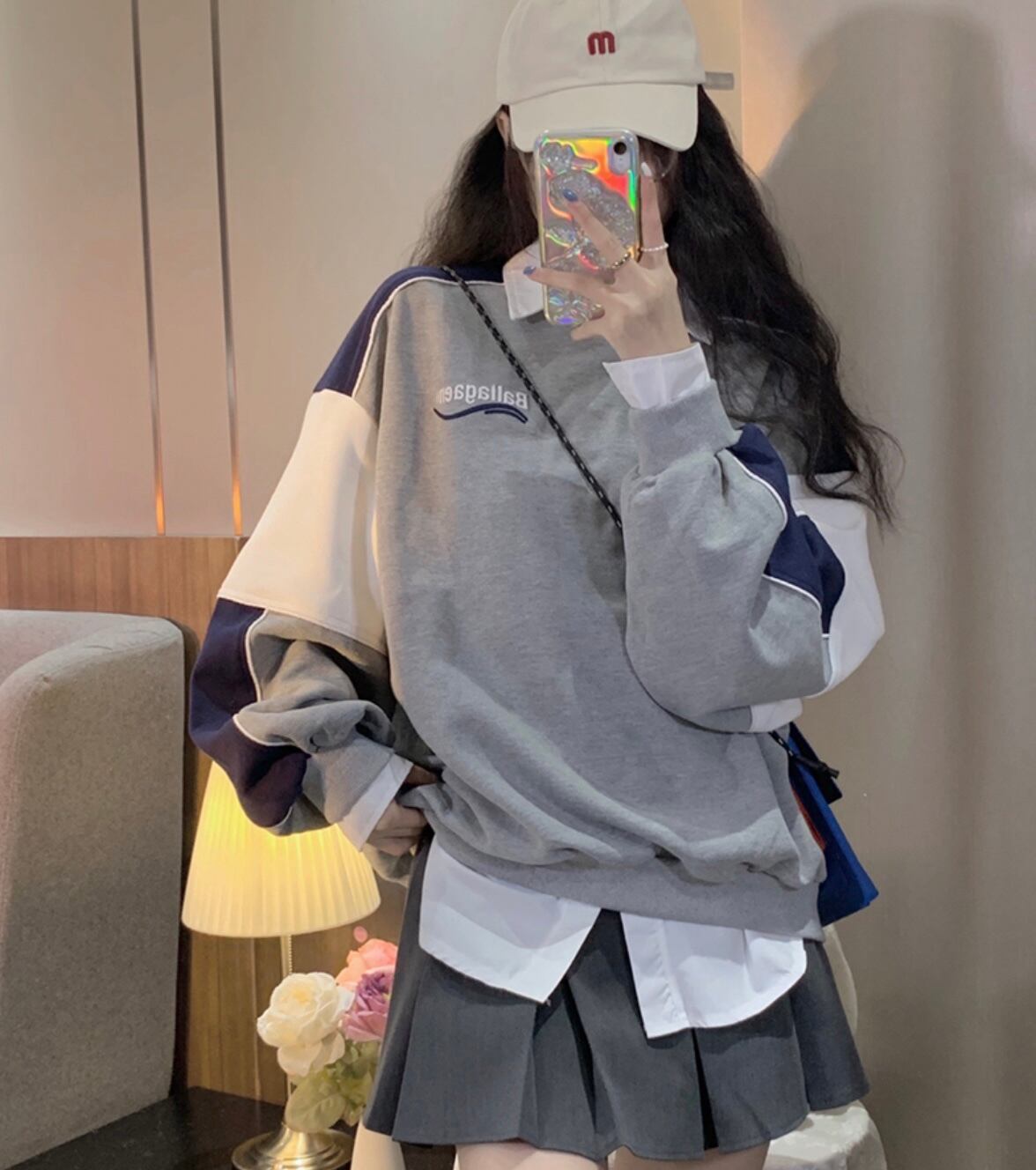 前後どっちでも可愛い 韓国っぽ スポーティ スウェット シンプル ゆったり ゆるカジ リラクシー ストリート メンズライク ルームウェア Lamitte Deco トレンド 韓国ファッション ショップ Base店