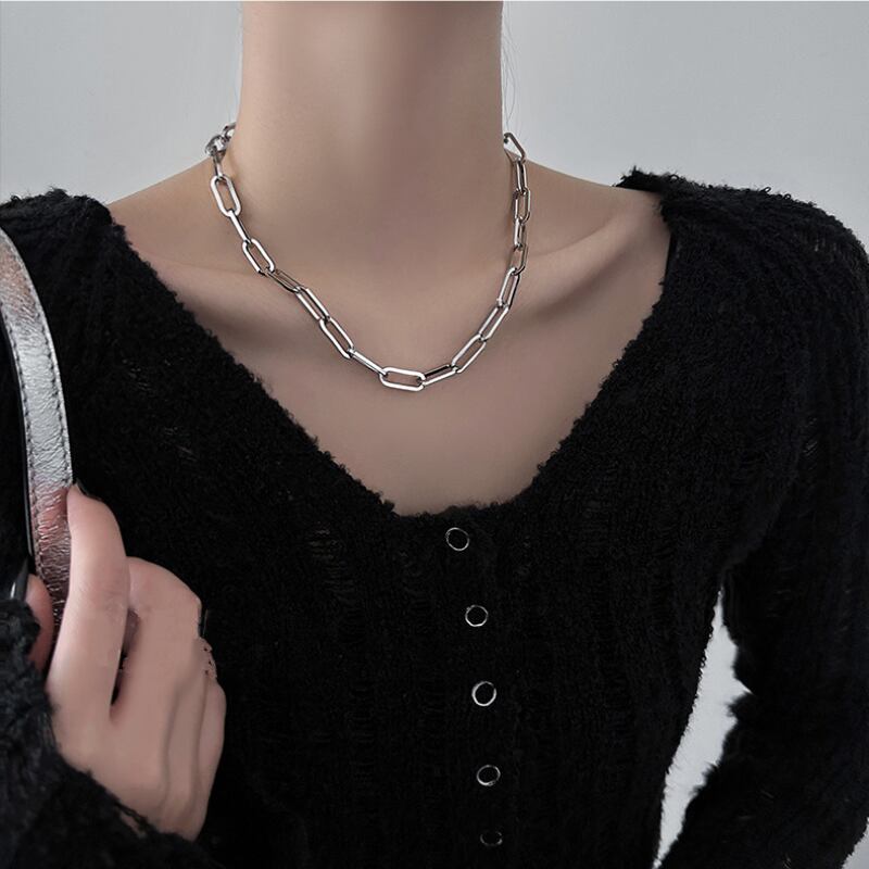 スクエア型チェーンネックレス E00068