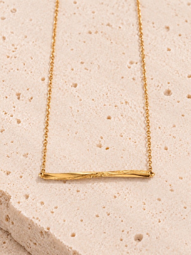 316L hawaiian twist bar necklace  #n42
