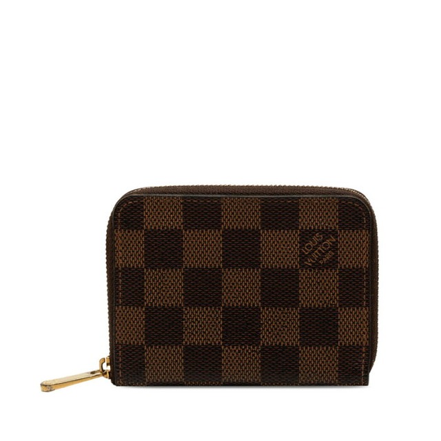 ルイ ヴィトン ダミエ ジッピー コインパース コインケース 小銭入れ N63070 ブラウン PVC レディース LOUIS VUITTON 【中古】