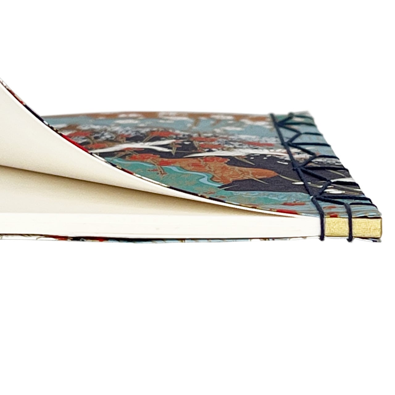 鶴と梅 —Blue background with cranes and plum trees in Japanese