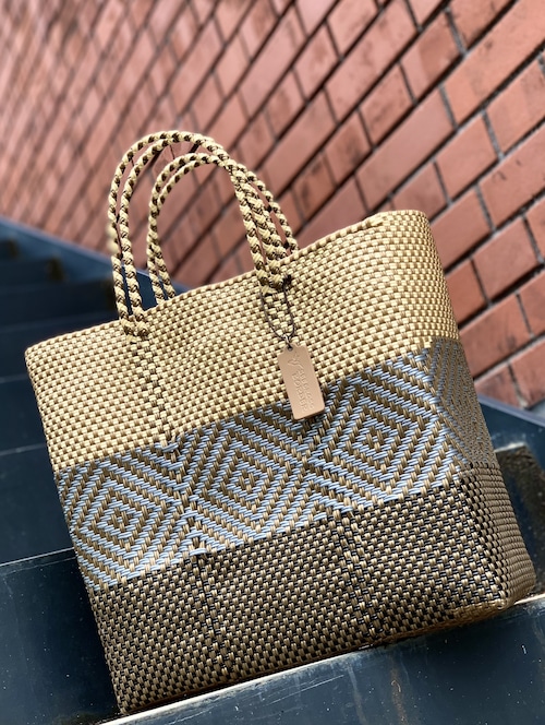 M Mercado Bag (Normal handle) Brown/Gold/Silver/Black
