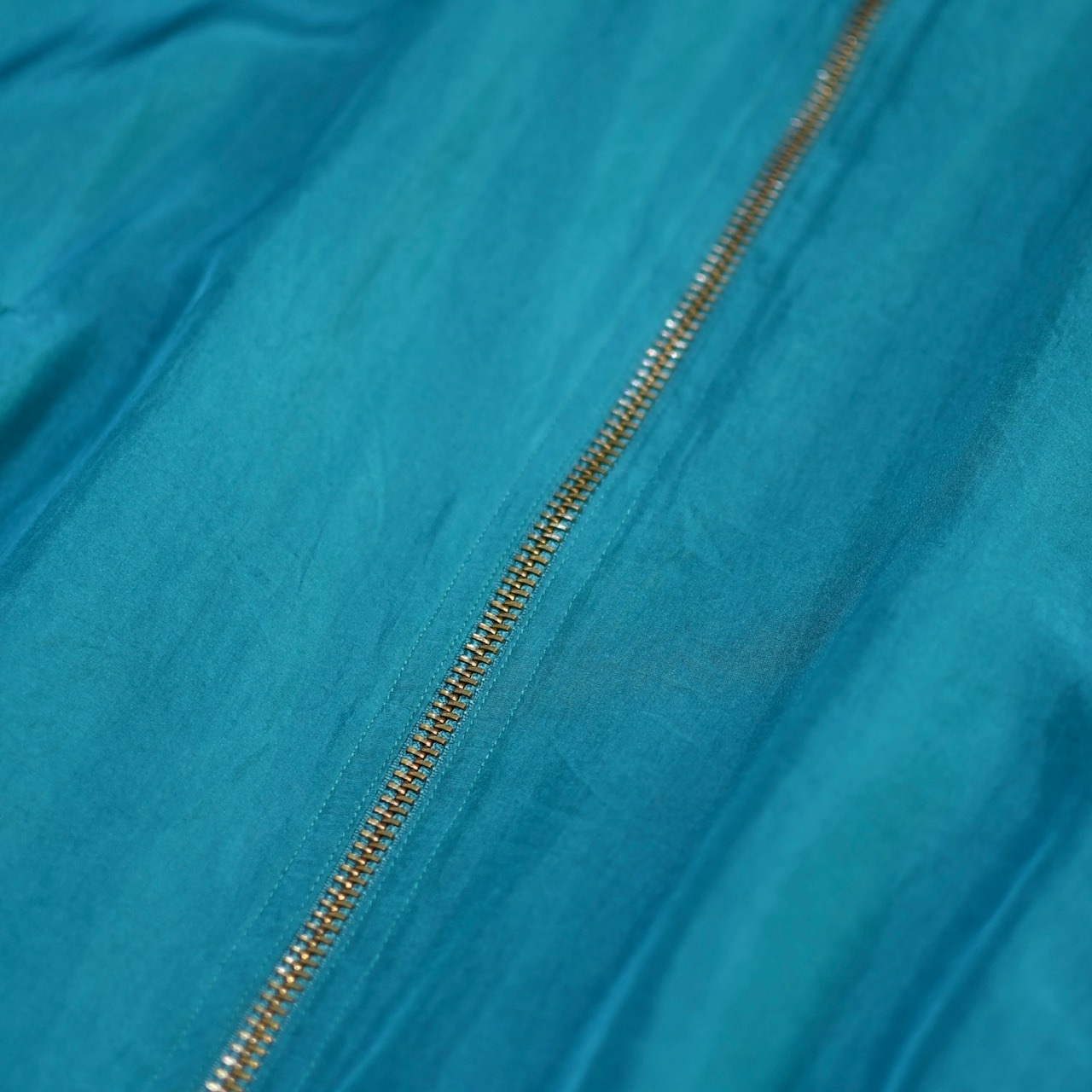 turquoise blue silk blouson