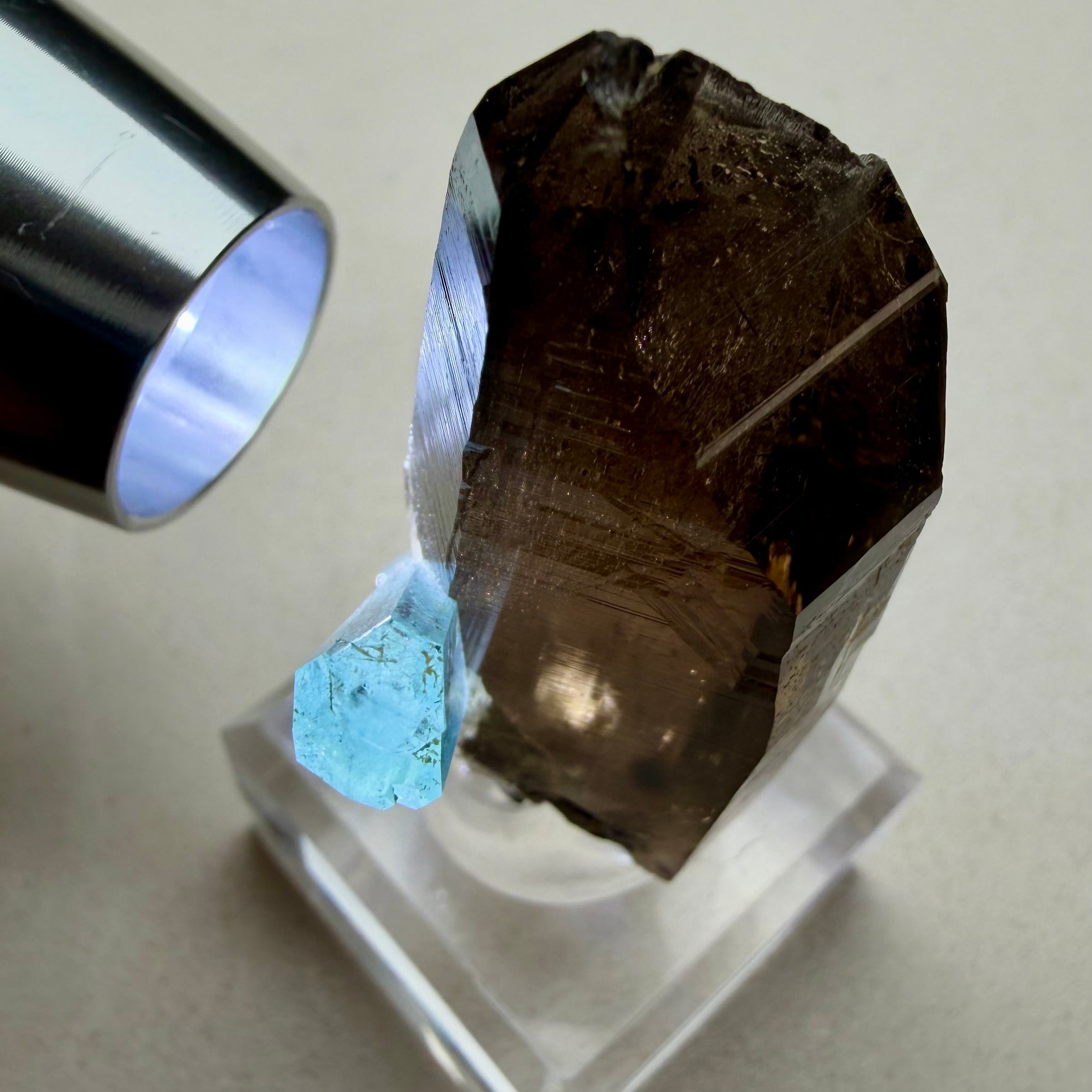 ベトナム産アクアマリン・トパーズ・スモーキークォーツ・水晶クラスター 4種セット アクアマリン / スモーキークォーツ【Aquamarine with Smoky Quartz