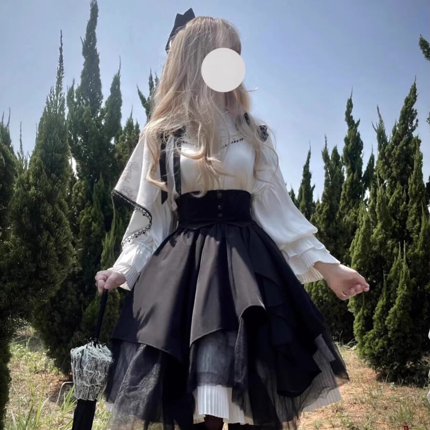 ロリータ３点セットアップ♡ひざ丈スカート　デートやイベントにも♪ Amazon.co.jp: [EDREES] 地雷系 セットアップ レディース 2点