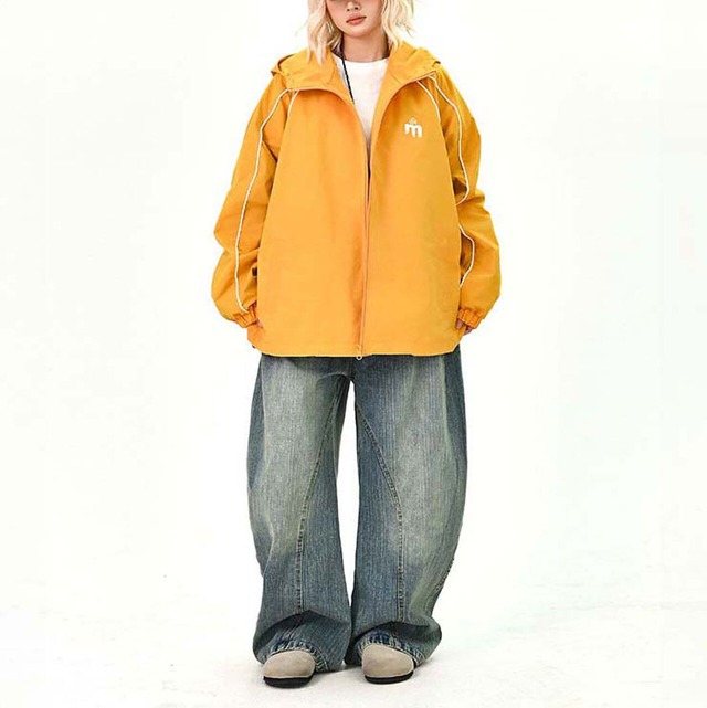 ラインアクセントスポーティジップブルゾン 2col   R01482