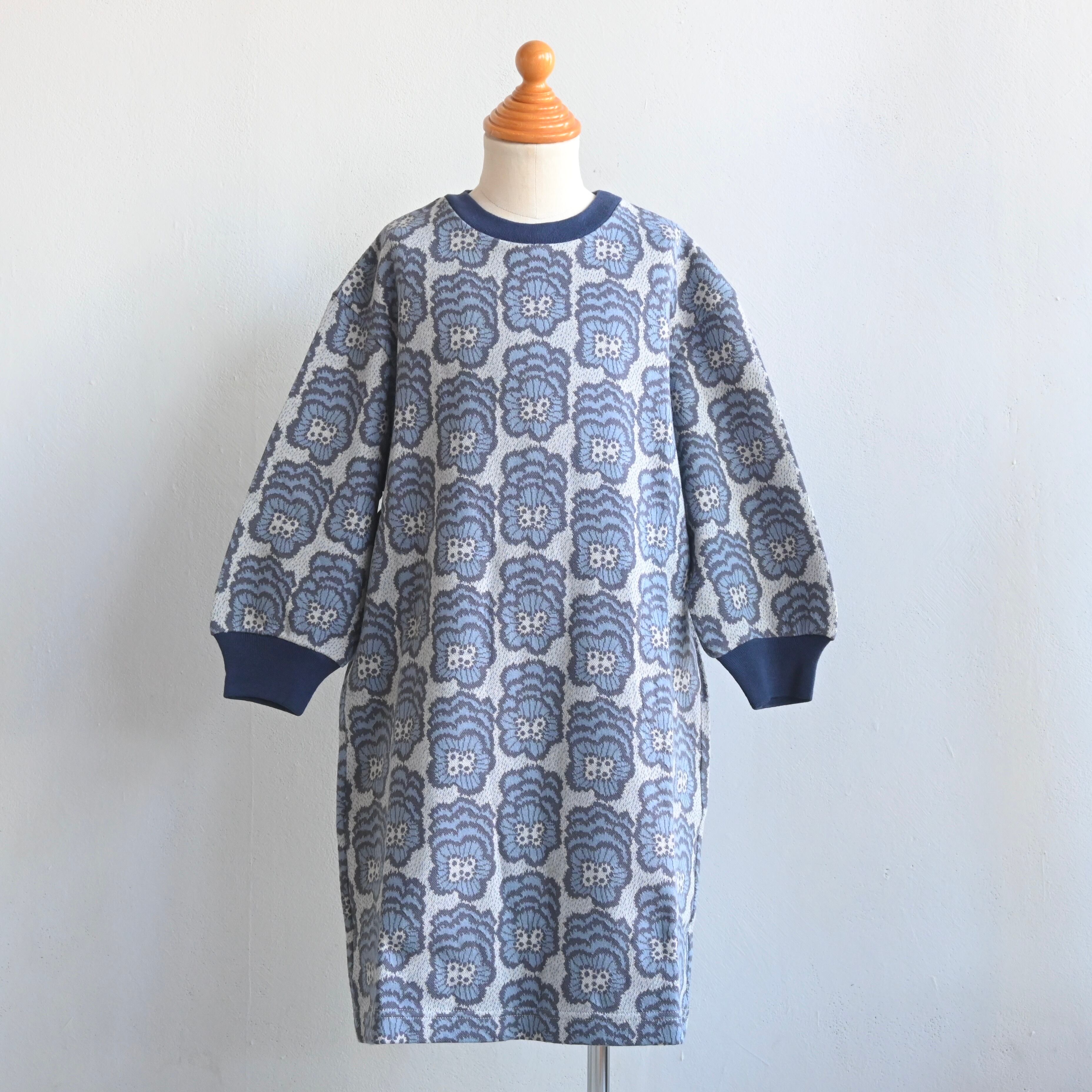 mina perhonen 2025AW》happy bloom ワンピース / blue / 140cm