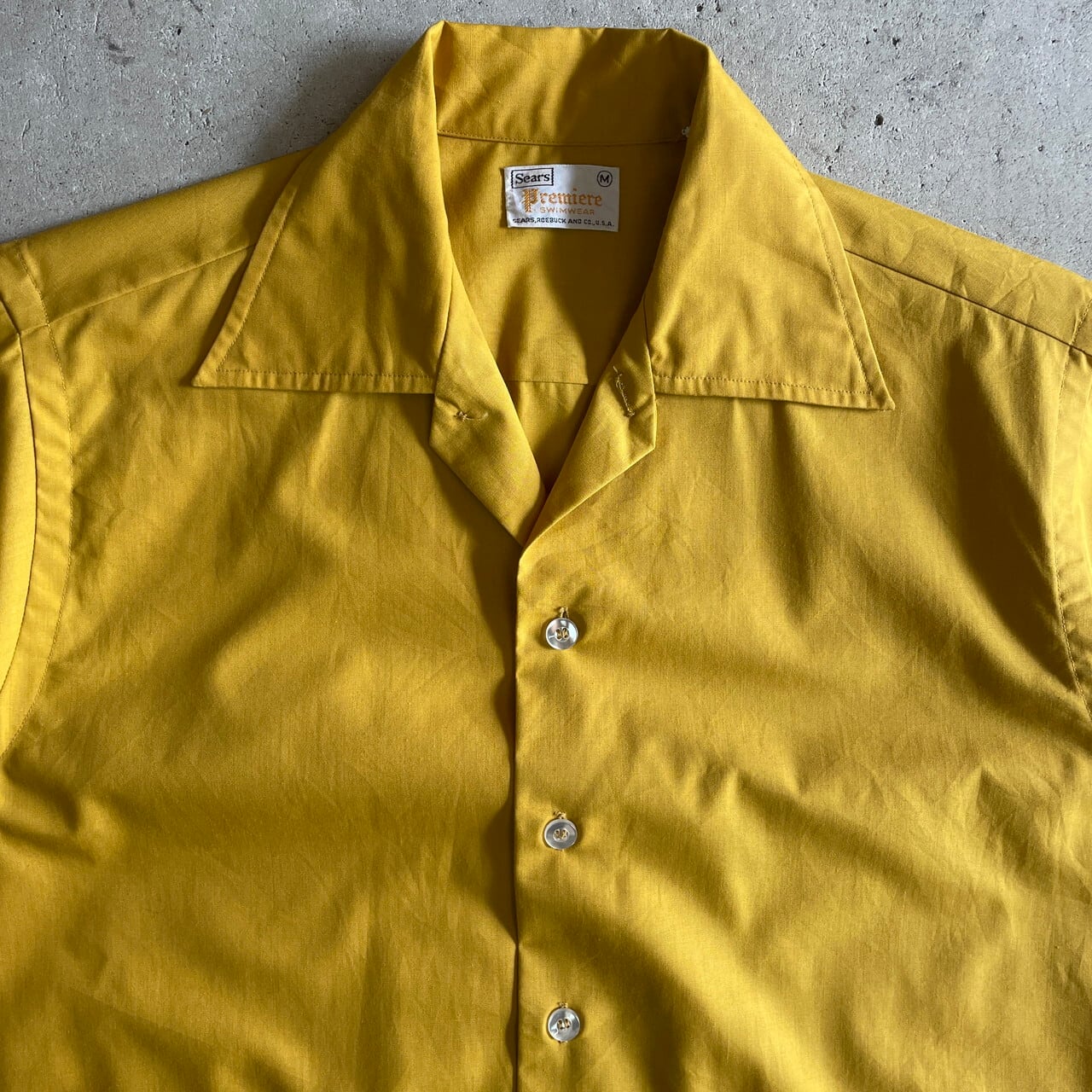 60年代 SEARS シアーズ ビーチシャツ ポケット付き 半袖シャツ メンズL 