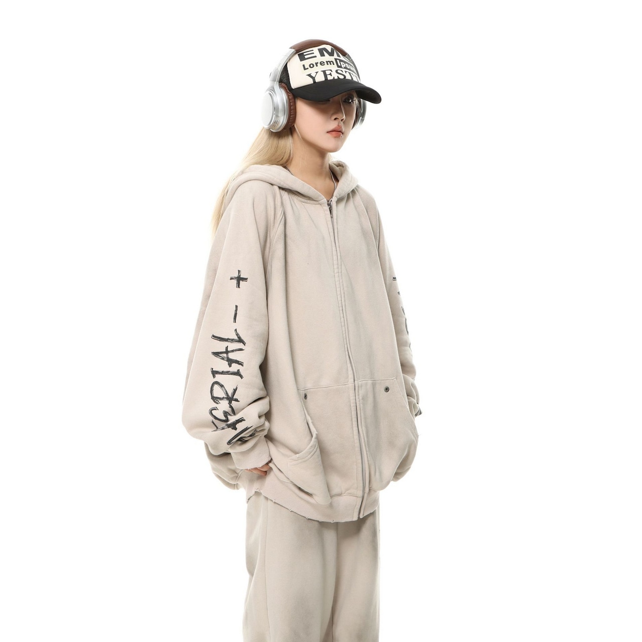 VINTAGE ウォッシュ加工 セットアップ ジップパーカー T632