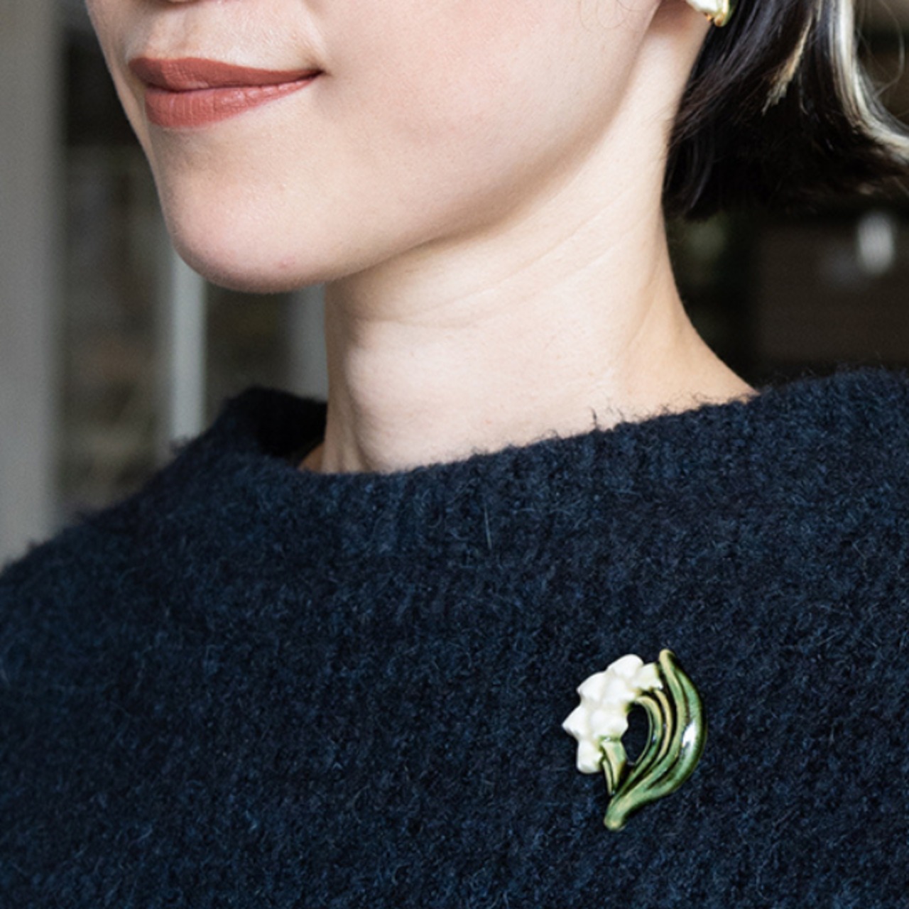 すずらん　ブローチ