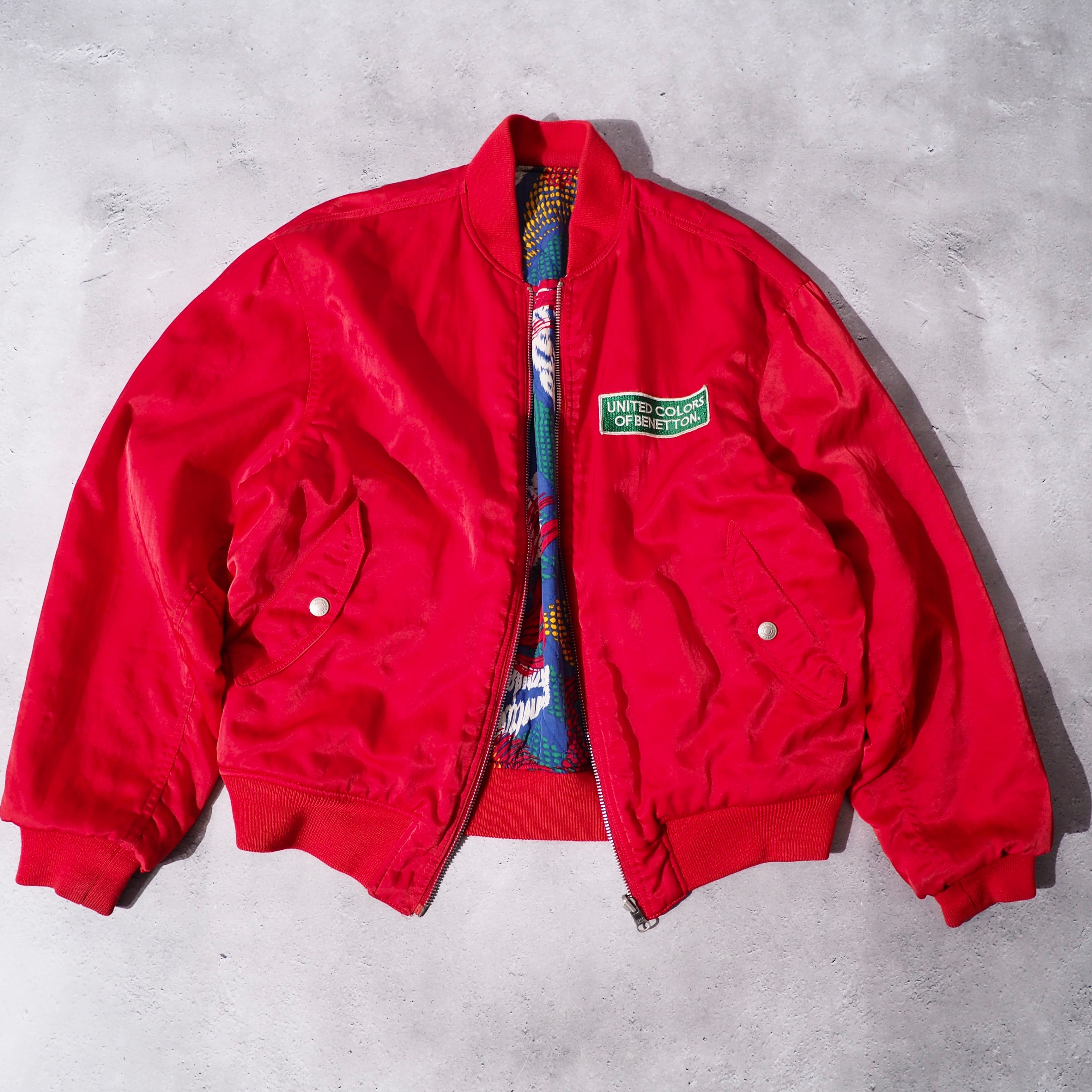 1990s ” Benetton Formula 1 ” 2way Reversible vintage loose MA_1 flight jacket