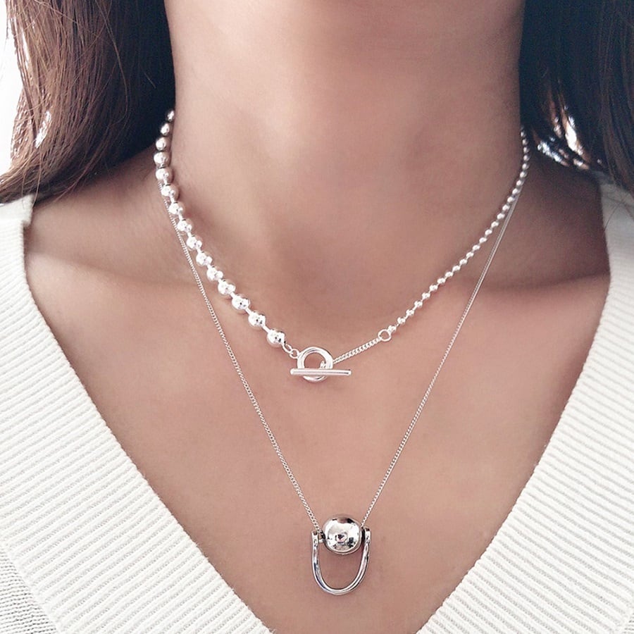 ◇再入荷◇ ボールチェーン マンテル ネックレス silver925 ◇再入荷◇ ボールチェーン マンテル ネックレス silver925