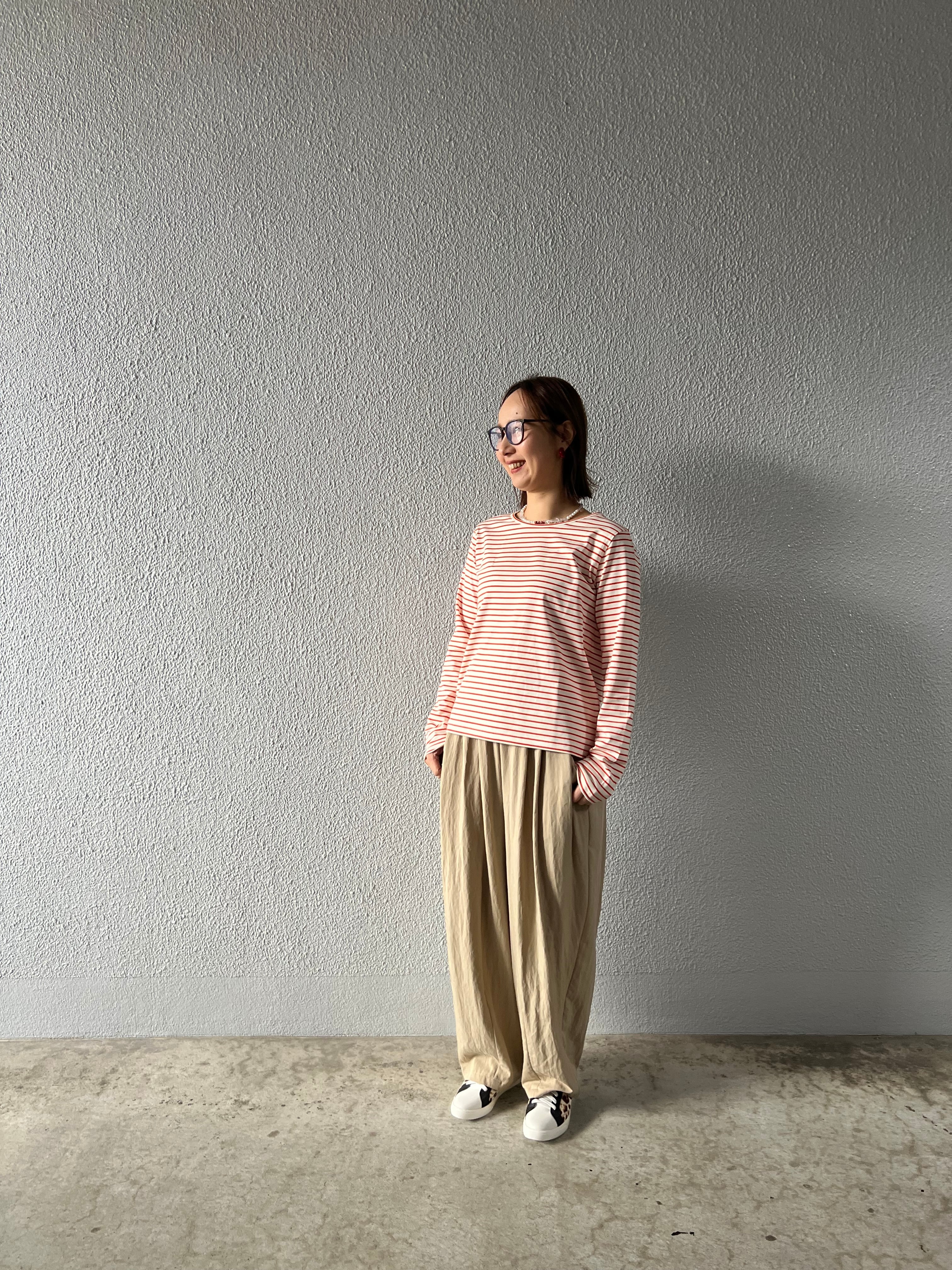 【SELECT】ボーダー天竺クルーネックプルオーバー