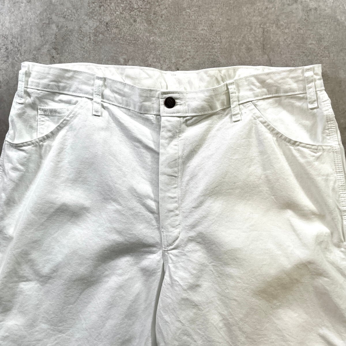 s*a様 80s Dickies ペインターショーツ W34 ホワイト チビタグ Dickies