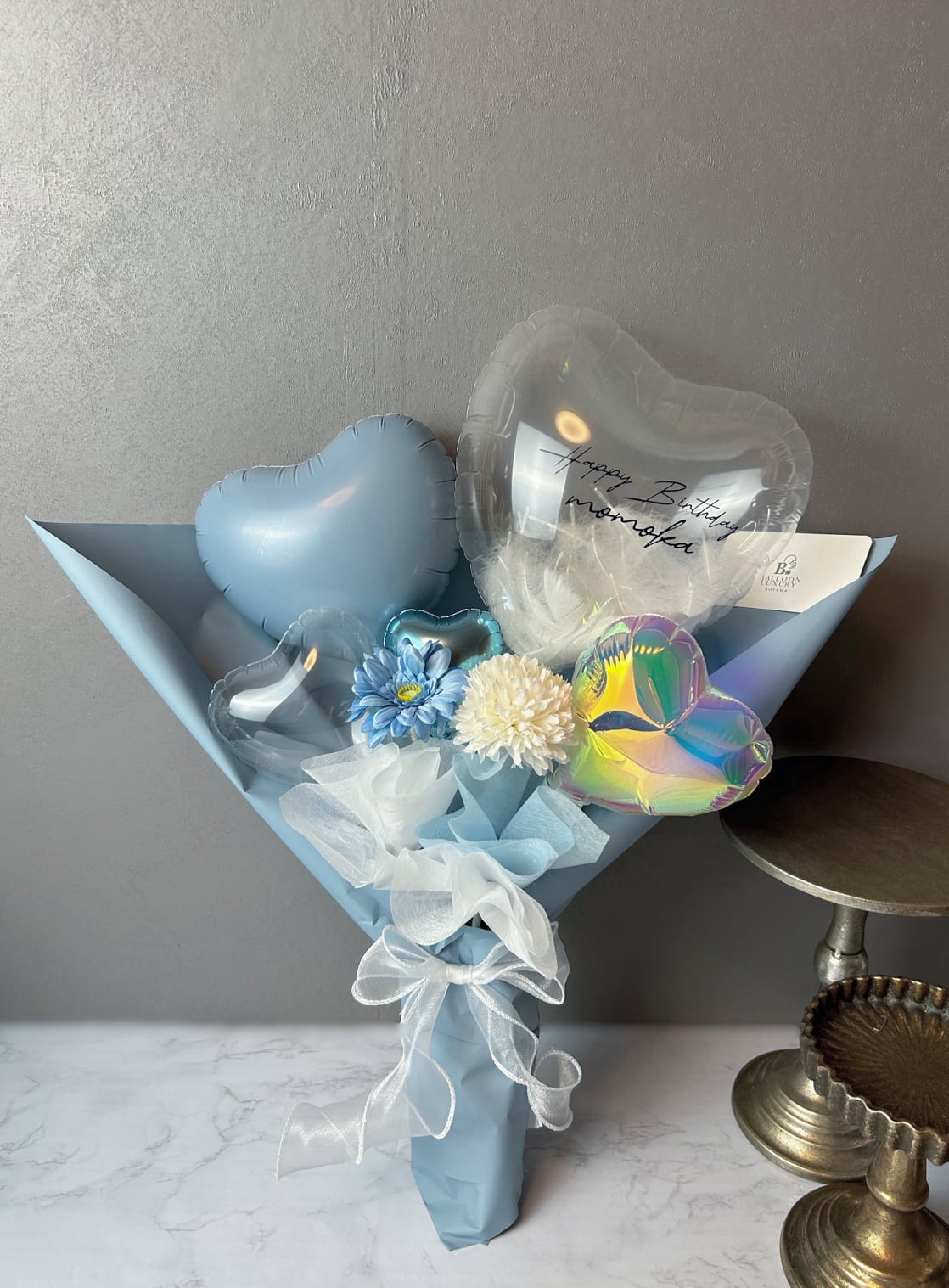 ハートフェザーブーケ【クラシカルブルー】