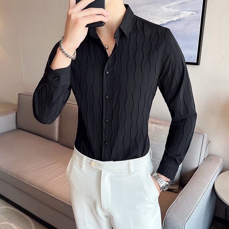 ウェーブデザインシャツ 2カラー LB0154