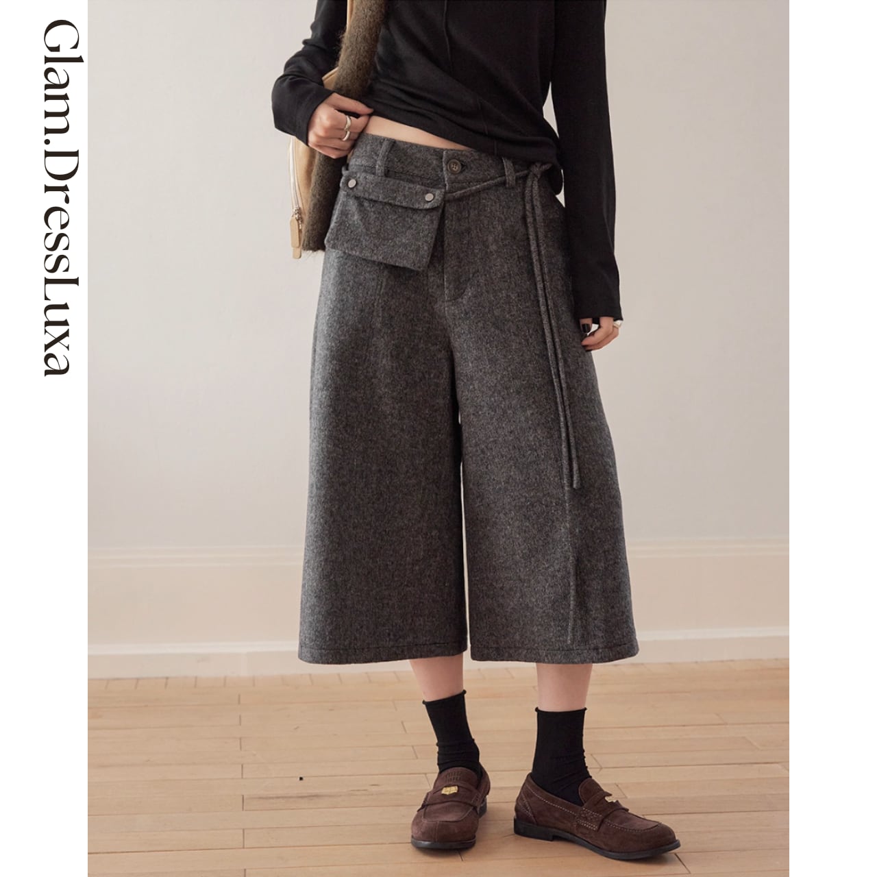 Wool Mix Wide Culotte/2color_P433