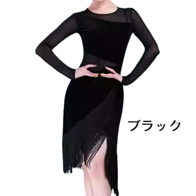 エレガントフリンジ ラテンダンスワンピース ds0445