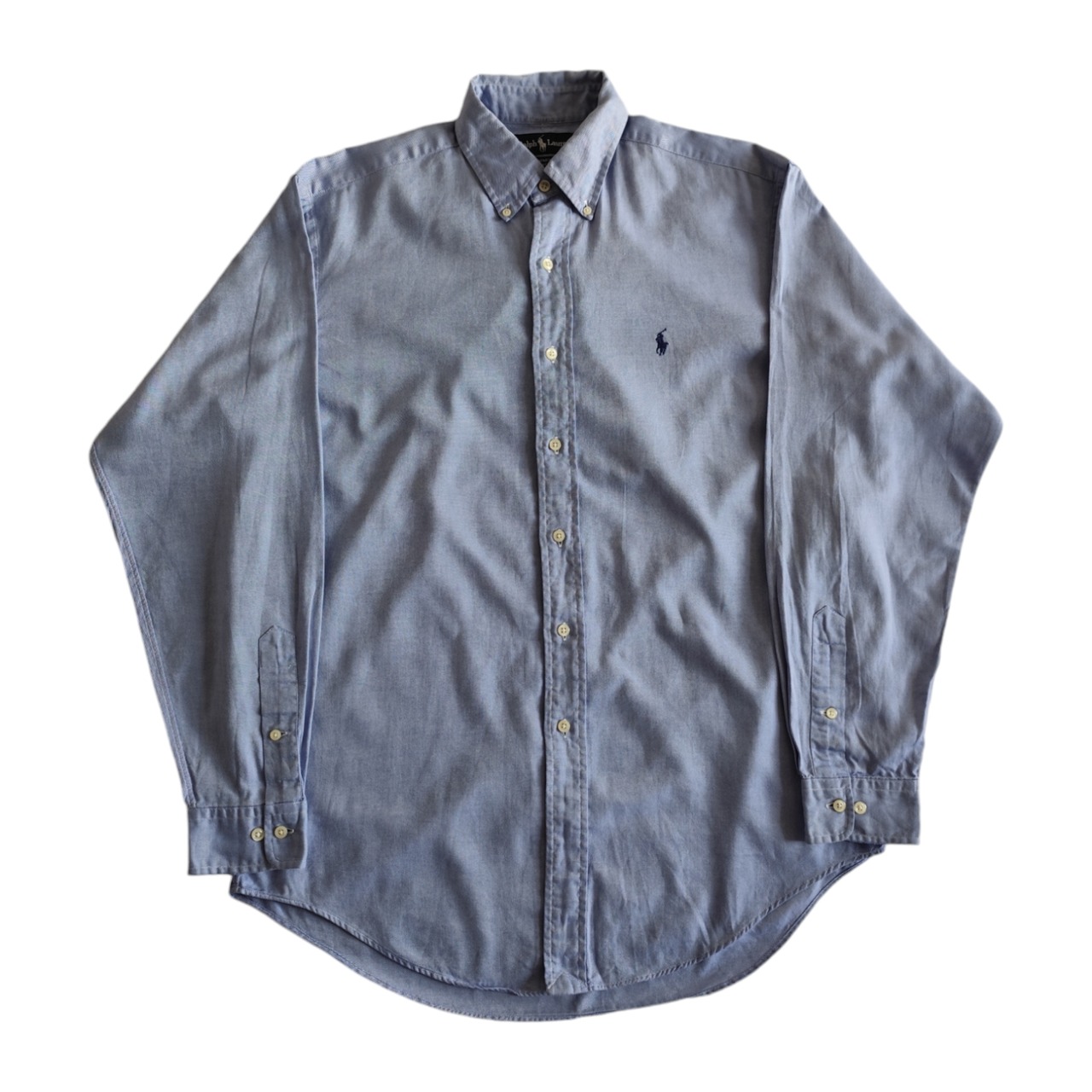 Ralph Lauren　ラルフローレン　ボタンダウンシャツ　ドレスシャツ　YARMOUTH サックスブルー　メンズ　VINTAGE　ビンテージ