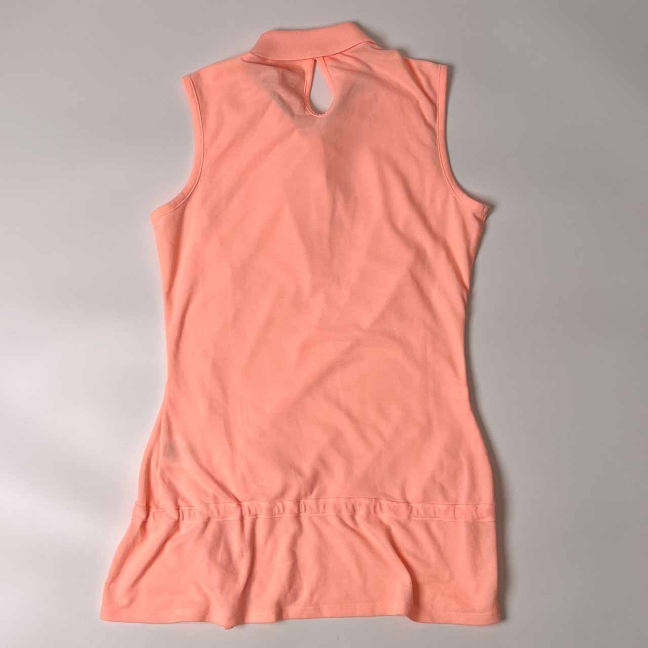 adidas GOLF アディダス ゴルフ ノースリーブ チュニック丈 ポロシャツ S/蛍光ピンク レディース