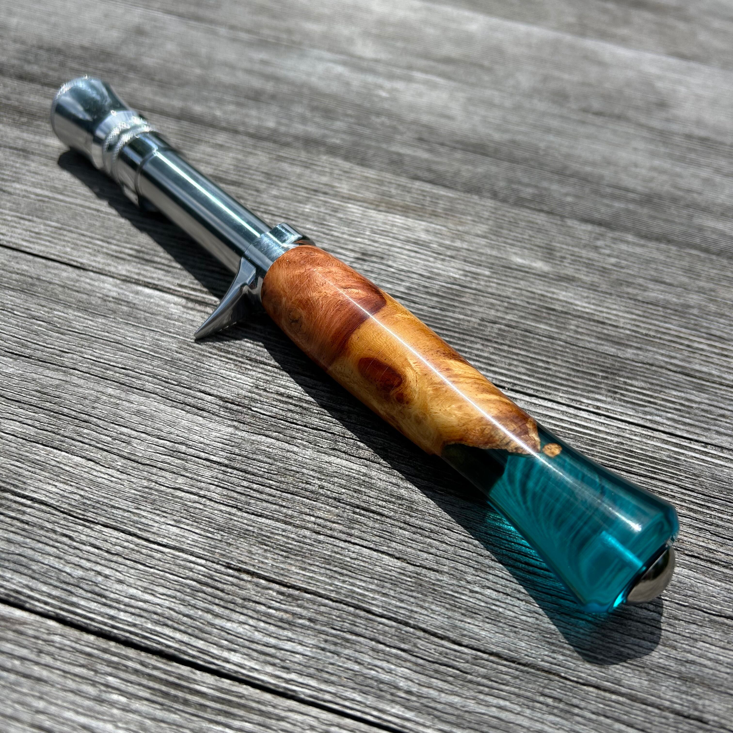 Source Single grip / 花梨瘤杢xブルーレジン② | SABBATH FISHING