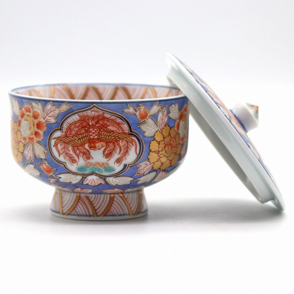 有田焼 蓋付き器 2個セット 幸楽窯 有田焼 幸楽窯 蓋付き茶碗 5脚