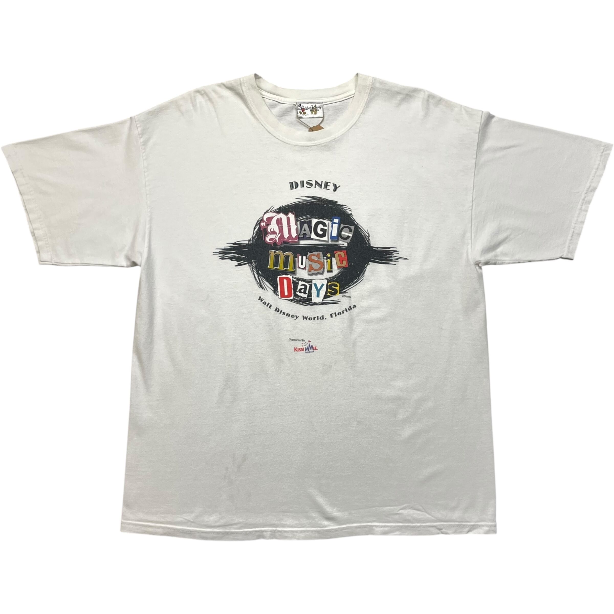 《XL》Disney ディズニー Tシャツ マジック・ミュージック・デイズ フロントプリント ホワイト no.8710