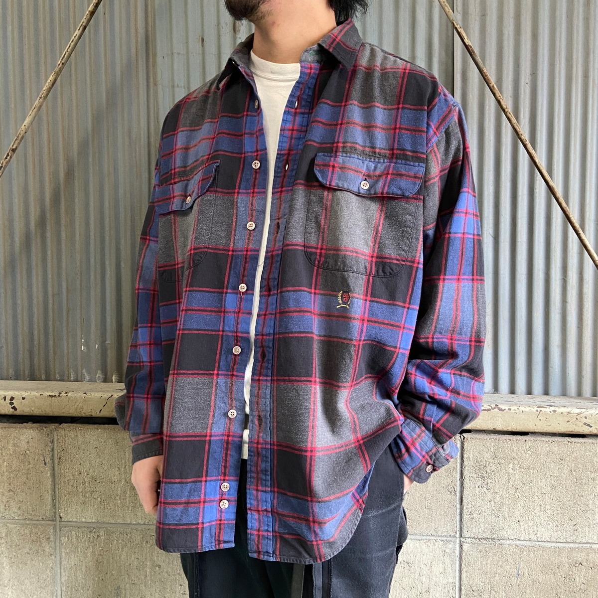 90年代 TOMMY HILFIGER トミーヒルフィガー チェック柄 ライト 