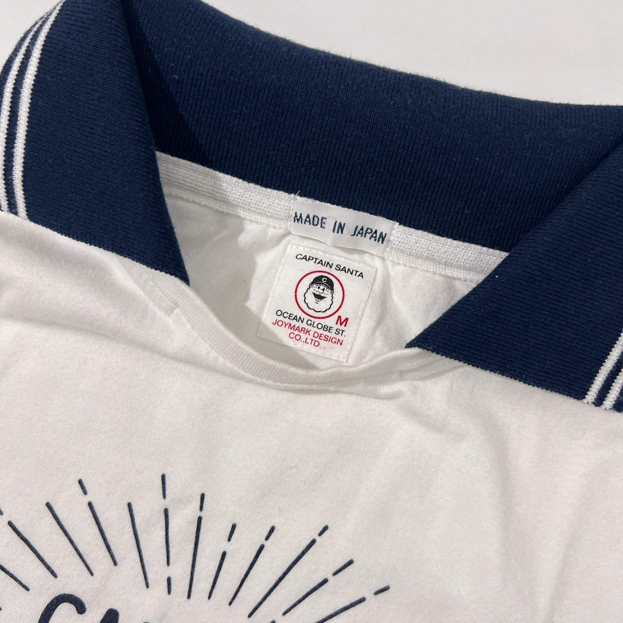 CAPTAIN SANTA キャプテンサンタ ヨットクラブ プリント 襟付き 半袖Tシャツ M/ホワイト