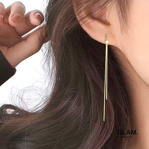 スリムロングチェーンピアス