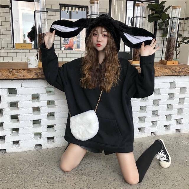 秋 冬 レディース パーカー フード付き うさ耳 異素材 無地 フェミニン ガーリー 可愛い ゆったり トップス お取り寄せ Ma0958 Brutal Beauty Fashionstore レディース ウェア オススメ コーデ 通販