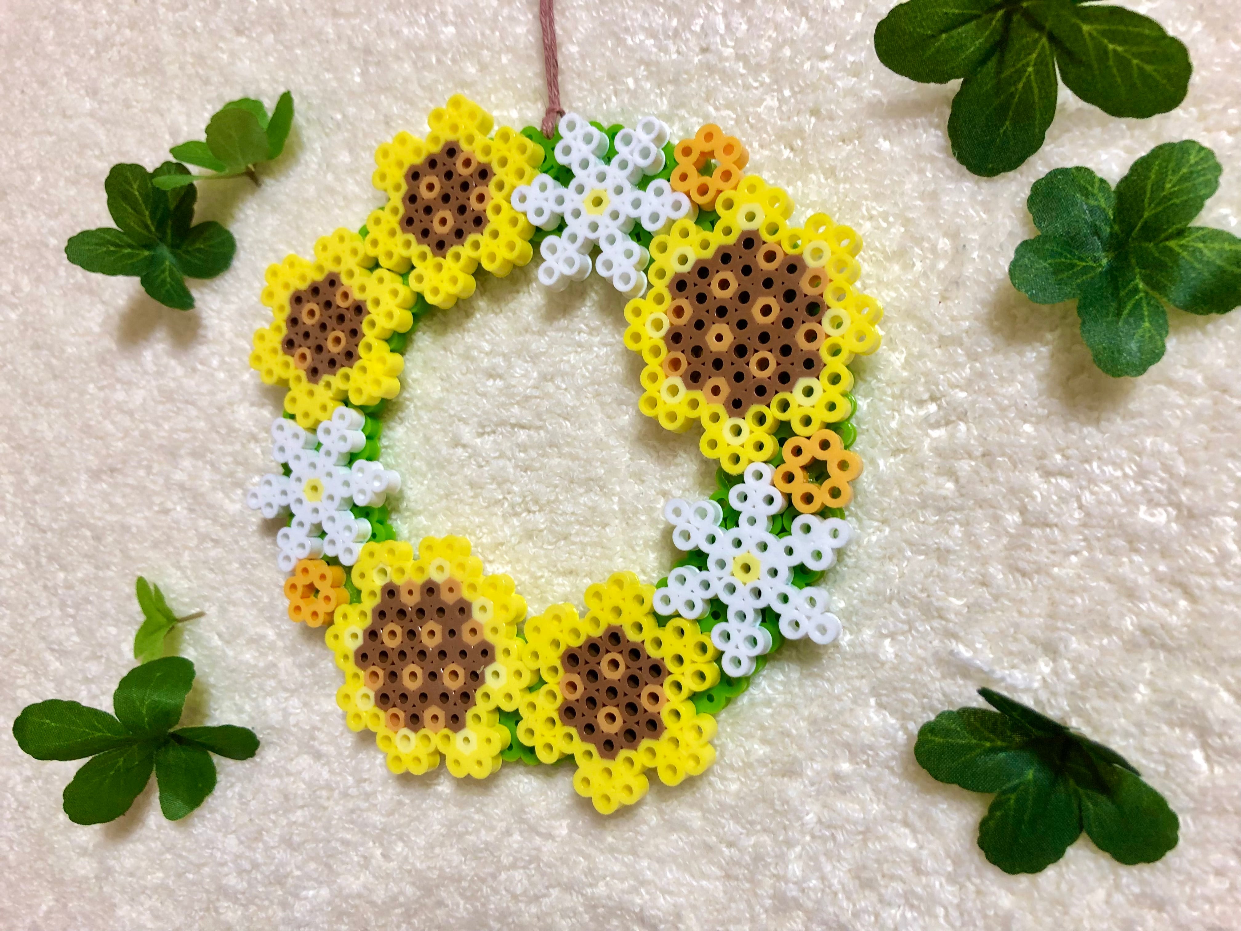 ひまわりのリース アイロンビーズ ハンドメイド 夏 | Pay ID ひまわりのリース アイロンビーズ ハンドメイド 夏 | Pay ID
