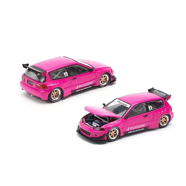 POP RACE x Enigma 1/64 Pandem Civic EG6 - Pink パンデムシビック