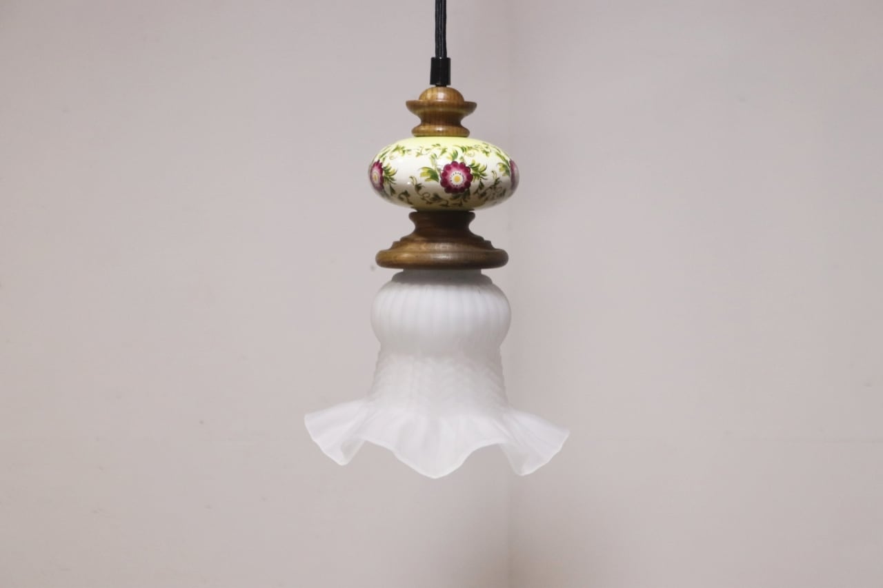 ヴィンテージ ペンダントライト ランプ 照明 吊り下げ 擦りガラス