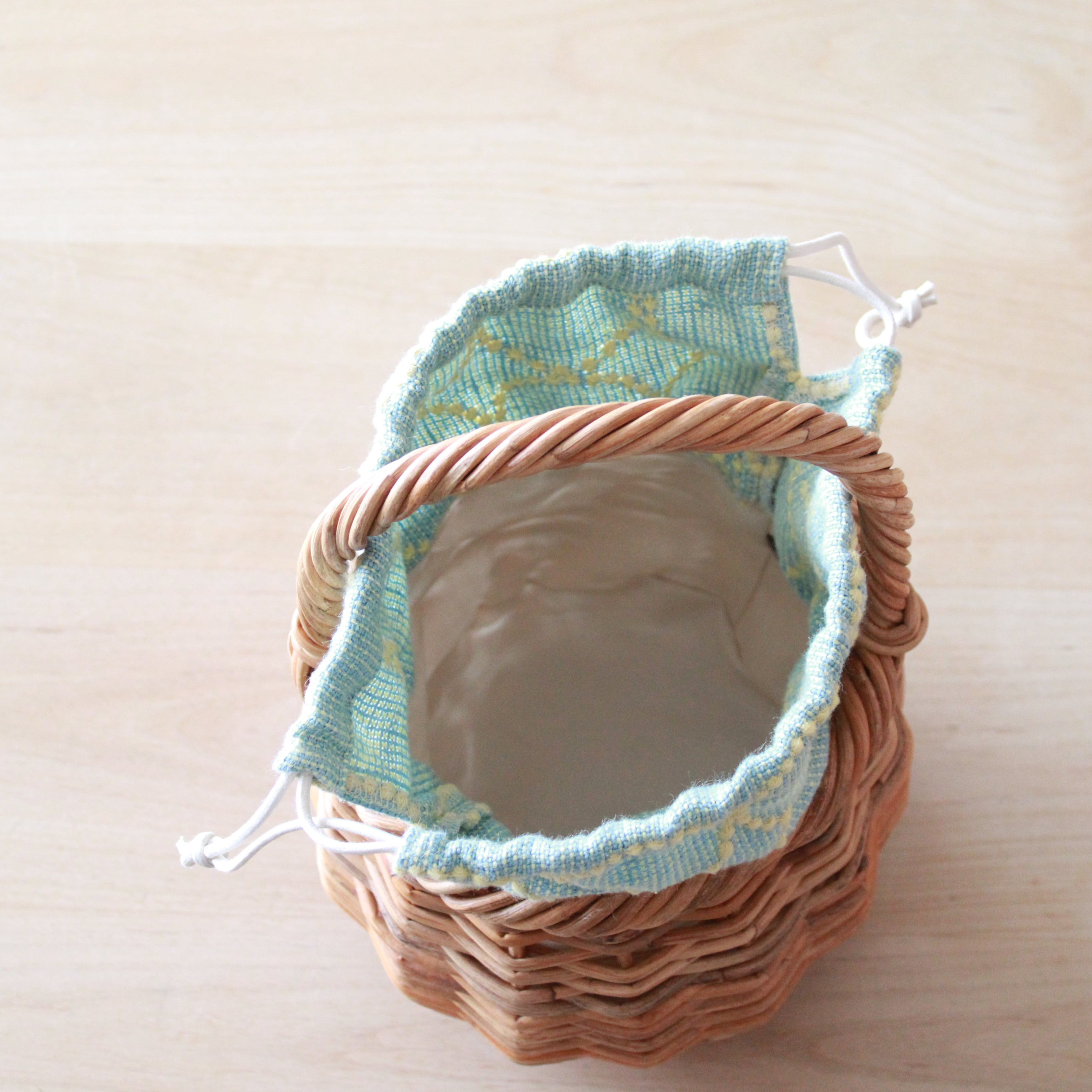 ワンハンドルかごバッグ tambourine green | Litta