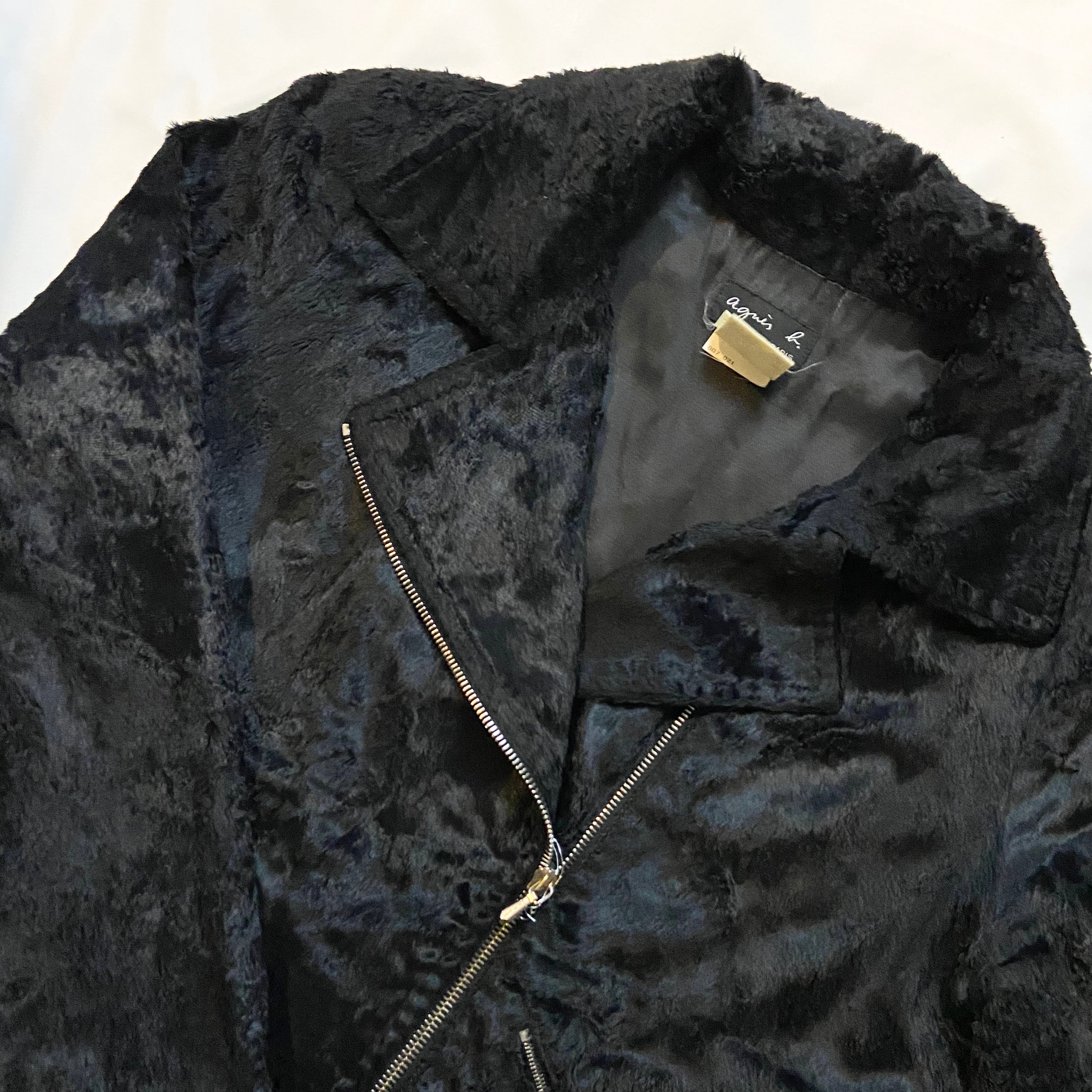 AGNES B. fake fur riders jacket | NOIR ONLINE
