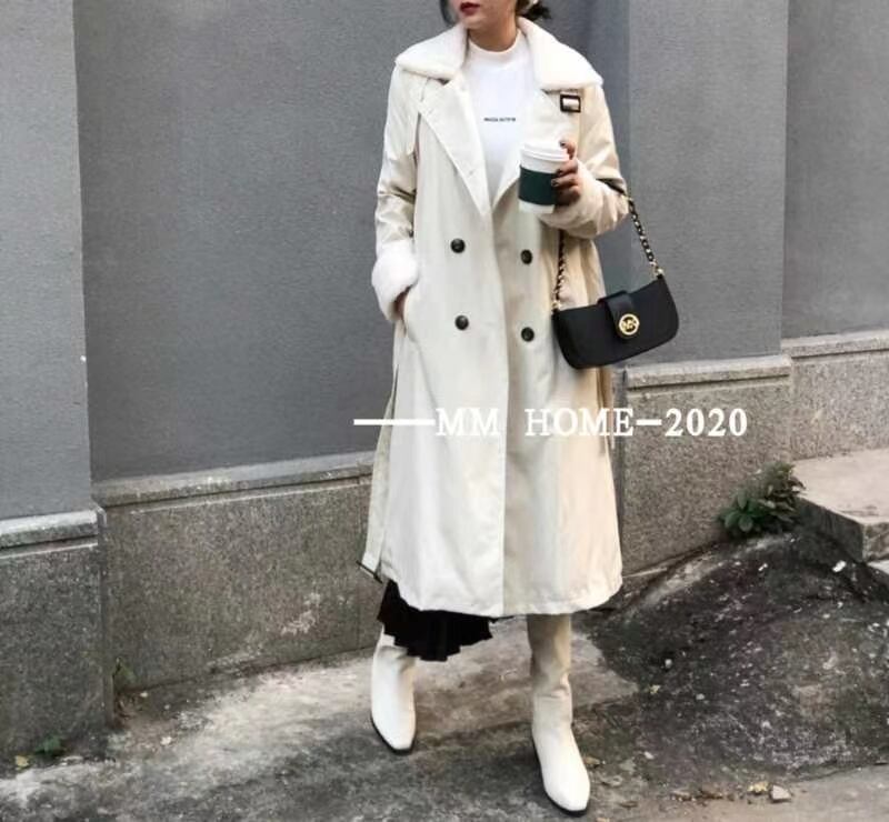 ファー付きロングコート　AJ42441-951