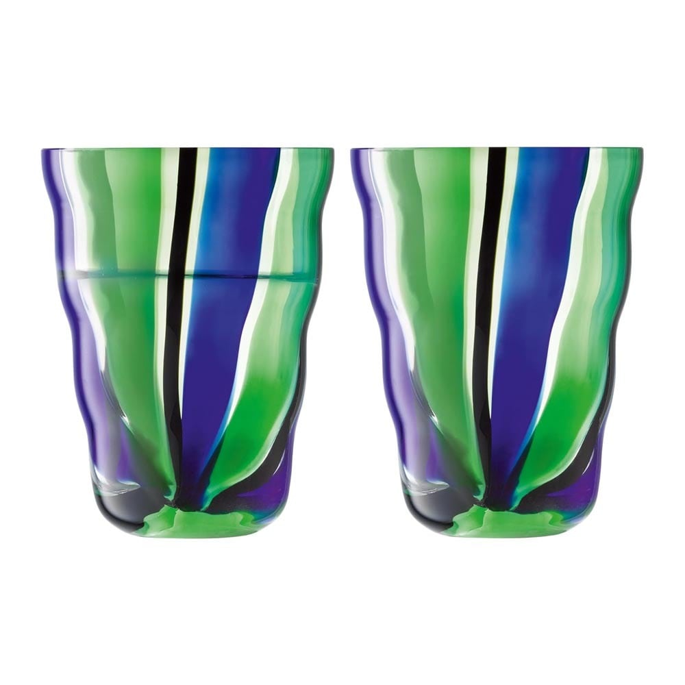 LSA Folk Tumbler タンブラー G1772-10-124 ブラック・ブルー・グリーン 280ml×2個セット LFK01 / エルエスエー タンブラーグラス ガラス