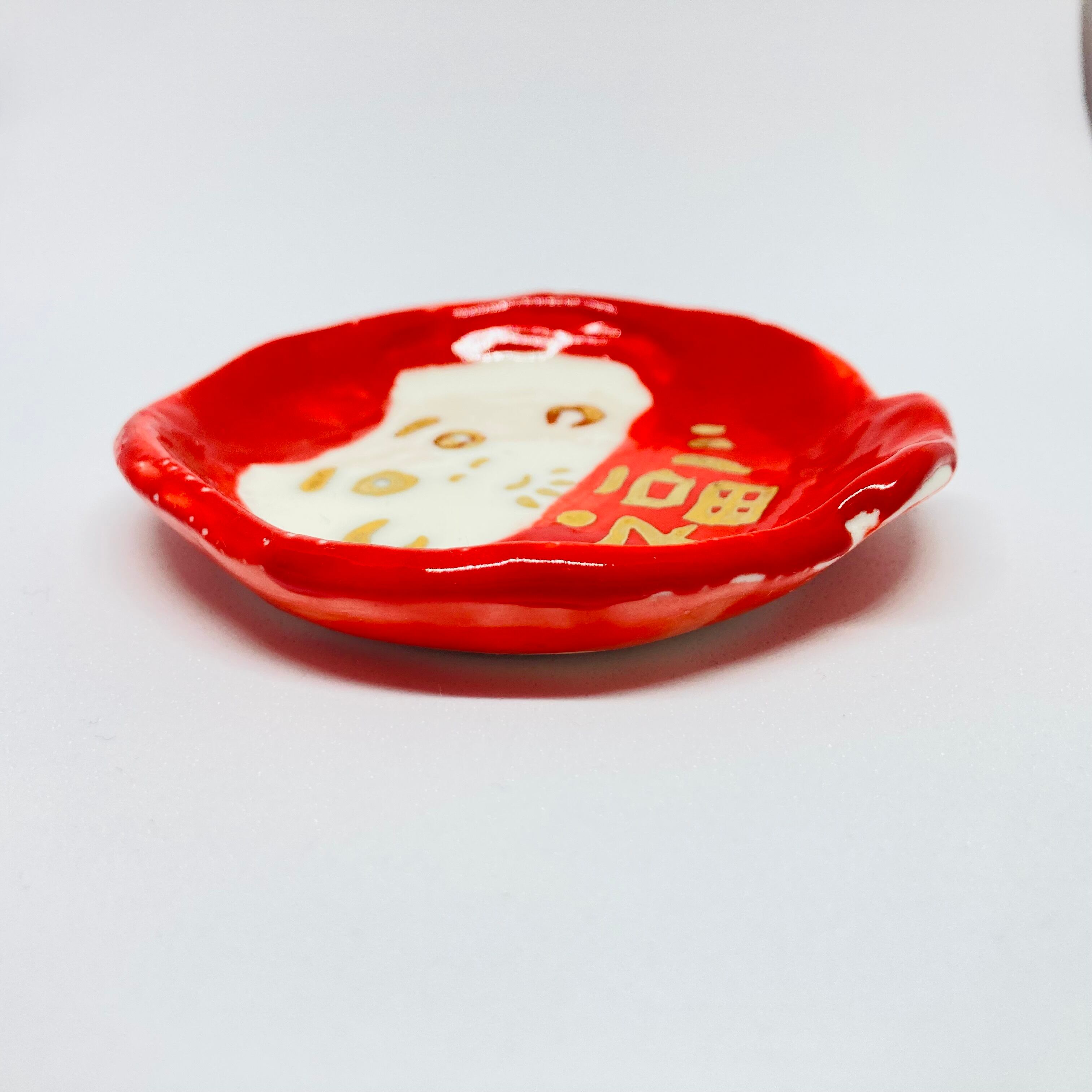 だるまの豆皿(赤) / すずきたまみ / 陶芸作品