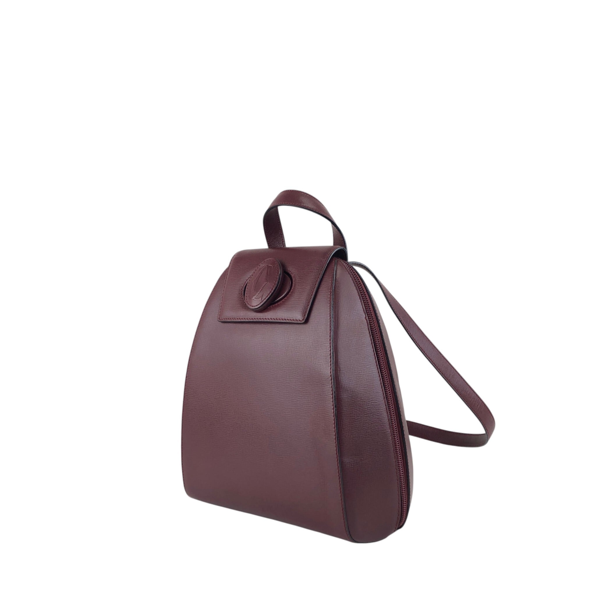Cartier カルティエ バックパック ボルドー ターンロック レザー