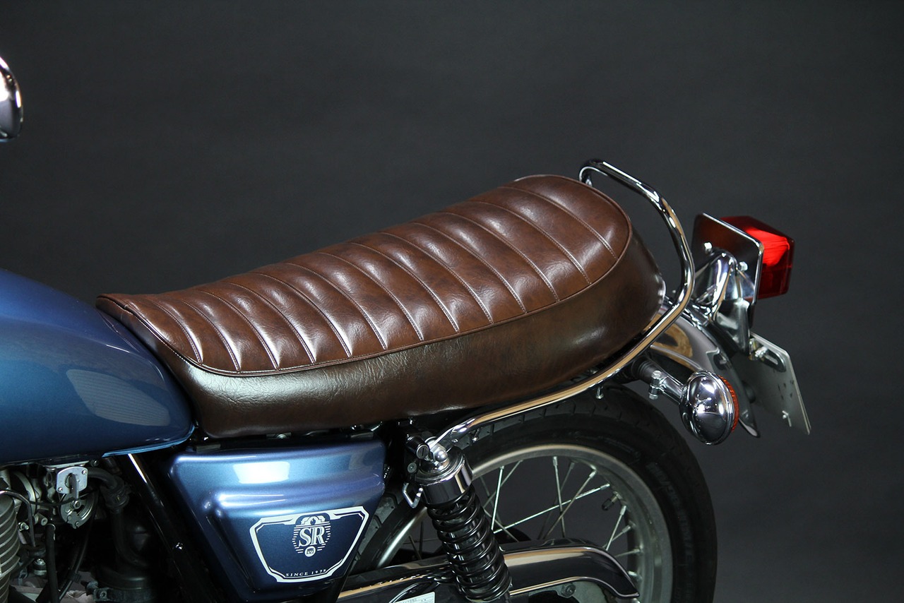 (Custom model)・GOODSEAT "SLENDER" Tuckroll (GENTLE BROWN) SR400 (78-08YEAR)