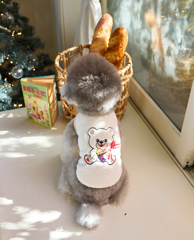 予約【eomuk】Bear Boa Fleece Vest (Ivory)