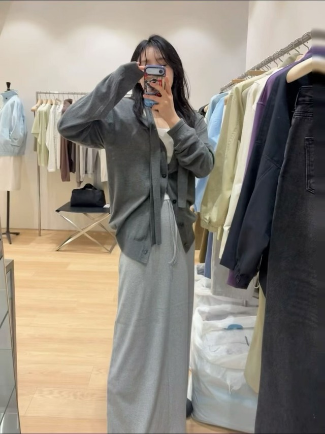 (予約) HAUS / Scarf knit cardigan 2color