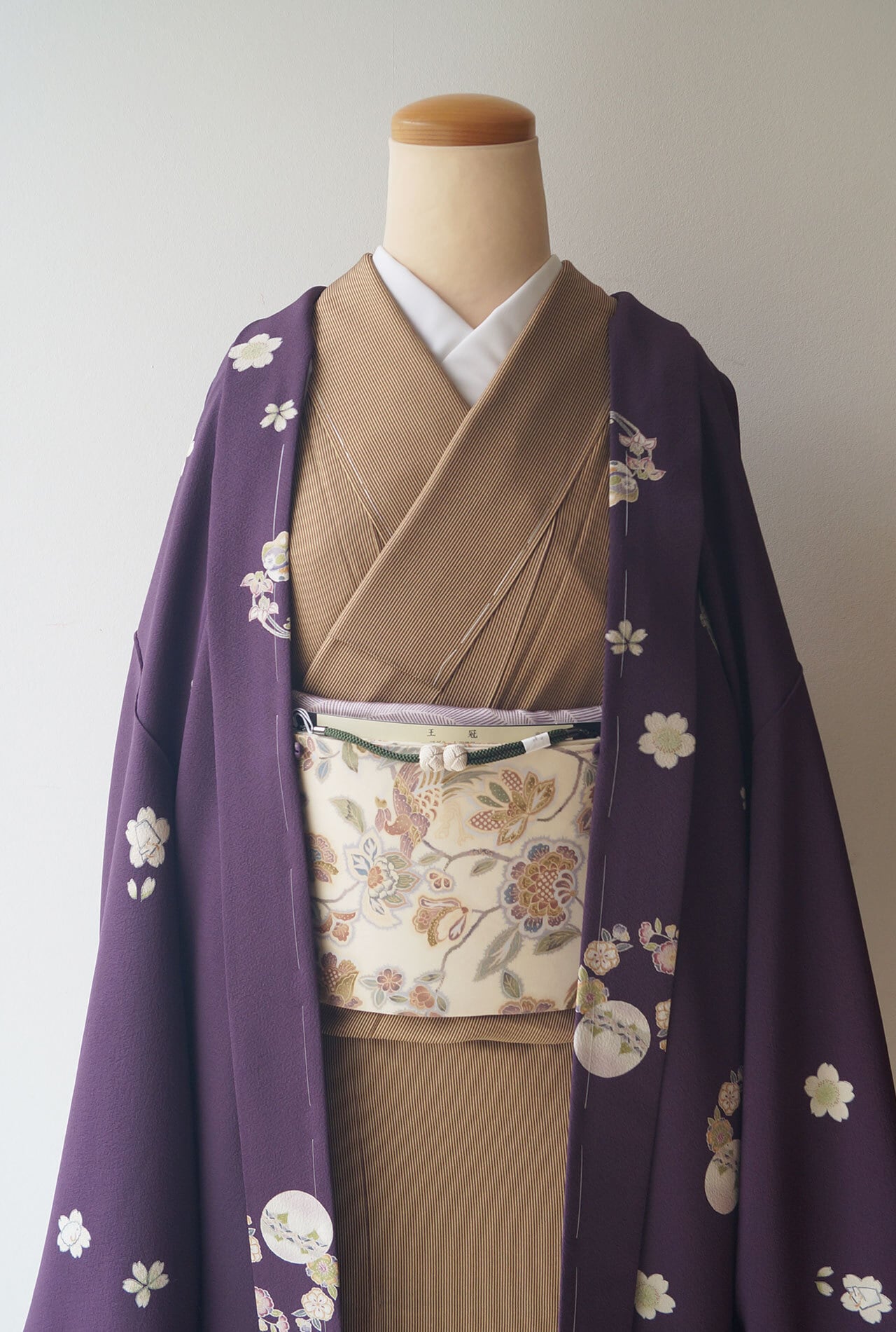 袷羽織】紫紺色 さくらと花丸文 袷羽織 | 大山キモノ・ちぇらうなぼるた