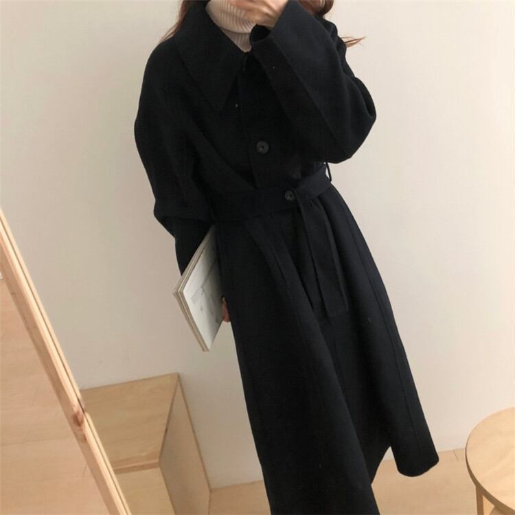 新しいデザイン 早い者勝ち ラペル 単体ボタン バンディング 長袖 ウールジャケット コート 怠惰な風